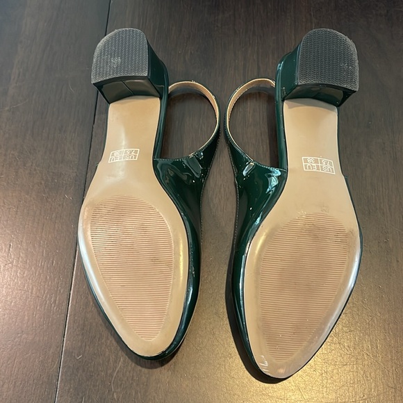 MODENCOCO Dark Forrest Green Block Heel Slingbacks | Size 7.5 EU 38 - Picture 3 of 6